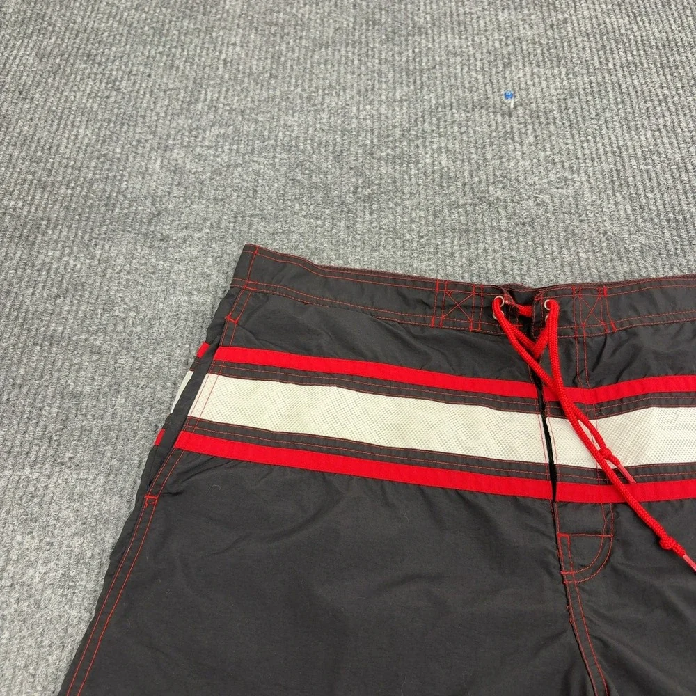 Vintage Polo Sport Ralph Lauren Swim Trunks‎ Mens L Black Nylon Mesh Stripe 90s